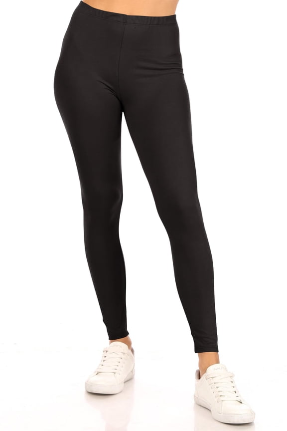 Women's Casual High Waist Solid Full Length Leggings