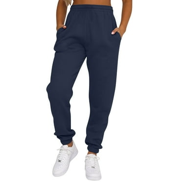 Women's Casual High Waist Sweatpants with Pockets, Soft Fleece Jogger Pants for Workout, Running, Lounge Pink