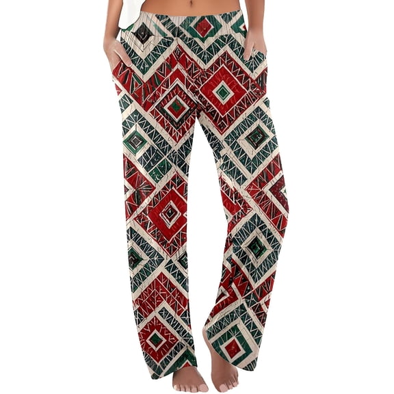 Women's Casual High Waisted Boho Beach Pants Comfortable Loose Fit Summer Spring Fall Everyday Wear With Floral Print For Tops And Tees