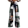 thumbnail image 1 of Women's Casual High Waisted Denim Wide Leg Pants Floral Patterned Pants Lightweight Loose Fit Casual Colorful Trouser Imitation Cargo Pants Women, 1 of 4