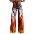 thumbnail image 1 of Women's Casual High Waisted Denim Wide Leg Pants Floral Patterned Pants Lightweight Loose Fit Casual Colorful Trouser Imitation Jeans Cargo Pants Women Clearance, 1 of 4