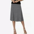 thumbnail image 1 of Women's Casual High Waisted Midi Skirt with Elastic Waistband for Summer and Spring, 1 of 8