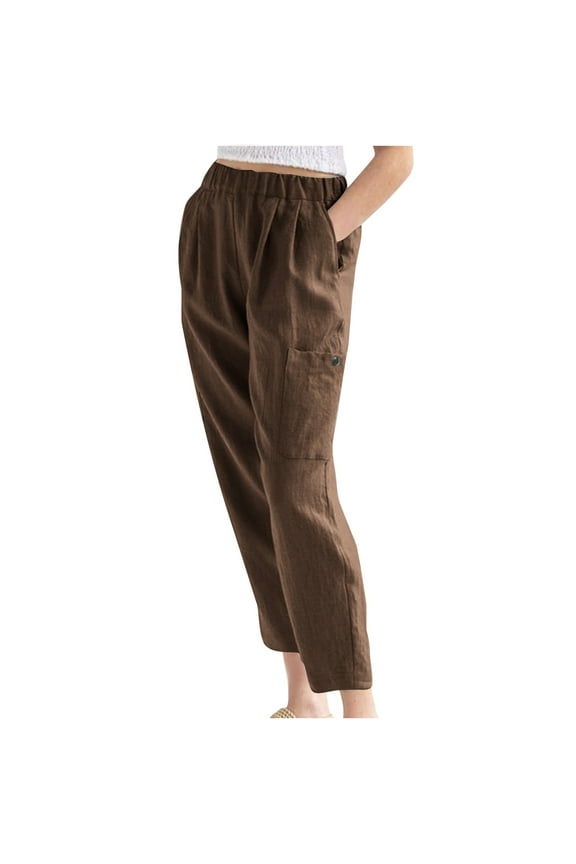 Women's Casual High Waisted Pants Super Stretch Millennium Welt Pocket Pull on Career Pant Cozy Pants