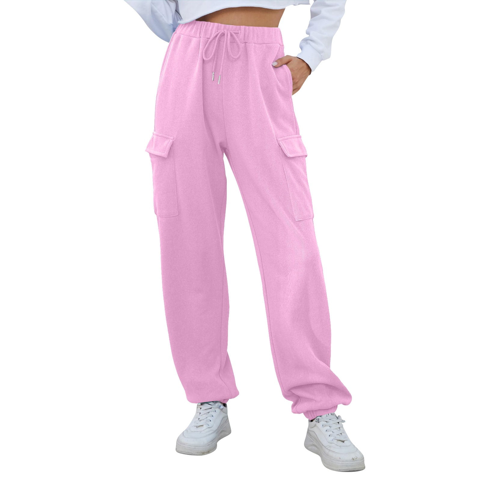 Pink high waist cargo jogger sale