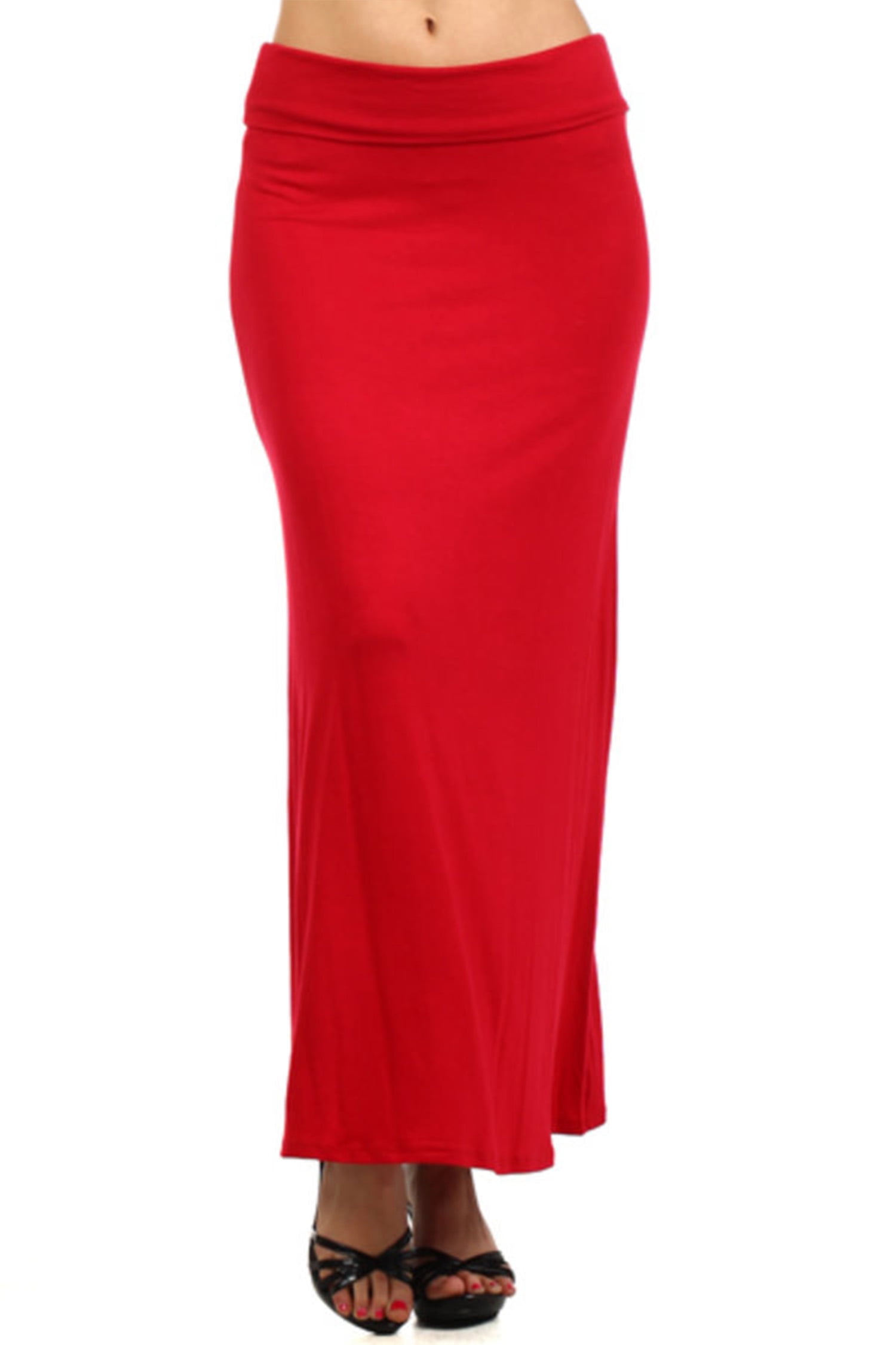 Women's Casual High Waisted Solid / Printed Long Maxi Skirt / Made in