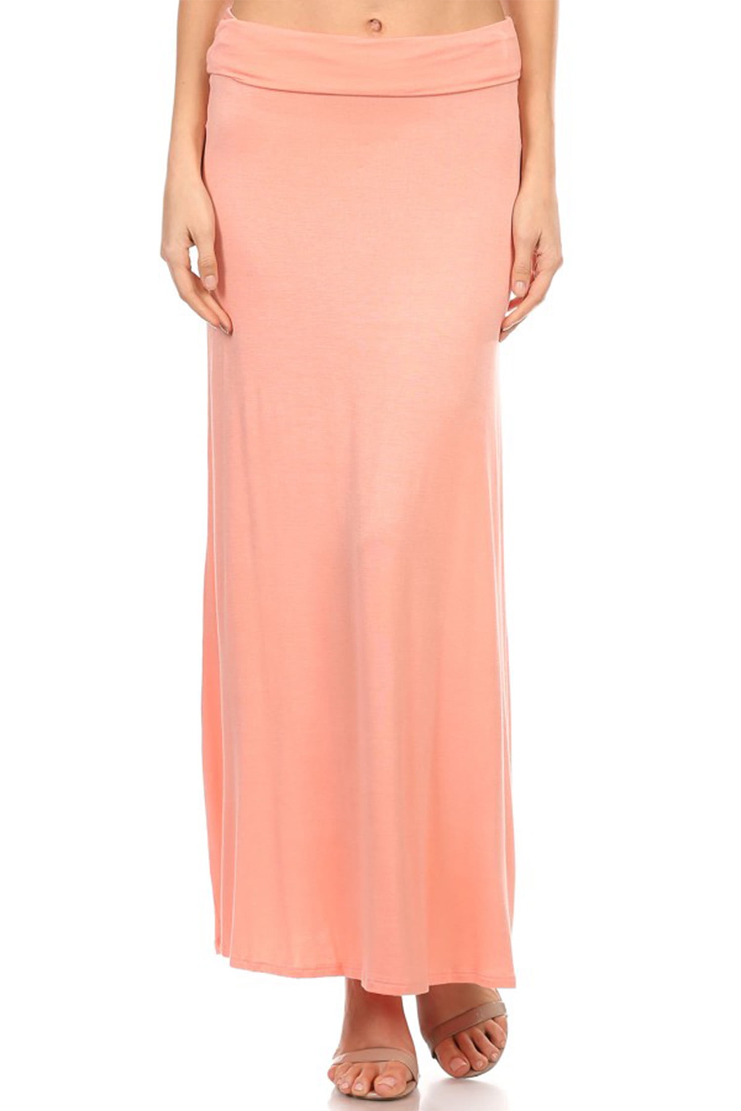 Women's Casual High Waisted Solid / Printed Long Maxi Skirt / Made in