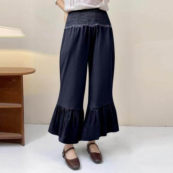 Women's Casual High Waisted Waist Cinching Loose Fitting Wide Leg Pants Casual Pants Women Tall Soft Pants Women Casual Tan Dress Pants for Women Pants Ladies Womens Casual Dress Pants Leg Petite