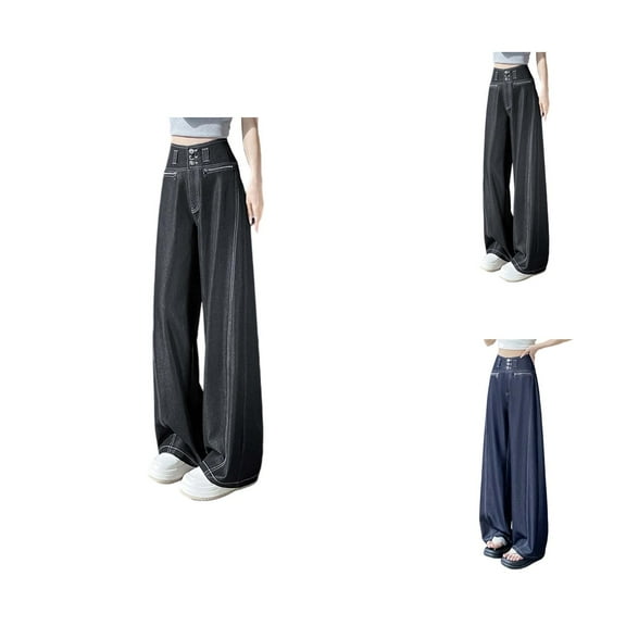 Womens Casual Pants Wide Leg Pants Women's Casual High Waisted Wide Leg Trousers Comfortable Fit for Everyday Summer and Fall Activities
