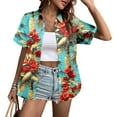 thumbnail image 1 of Women's Casual Holiday Coconut Tree Print Short Sleeve Shirt Blouse V Neck Workout Shirt Women Tunic Shirt for Leggings Top Tee Women Long Sleeve Baseball Tee Womens Pajama Shirt Women Long Sleeve, 1 of 4