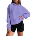thumbnail image 1 of Women's Casual Hooded Sweatshirt Soft Comfortable Pullover Hoodie For Everyday Wear Basic Loungewear Lightweight Versatile Women's Lounge Sets Haut Ete Femme, 1 of 6