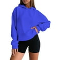 thumbnail image 1 of Women's Casual Hooded Sweatshirt Soft Comfortable Pullover Hoodie For Everyday Wear Basic Loungewear Lightweight Versatile Women's Lounge Sets Haut Ete Femme, 1 of 6
