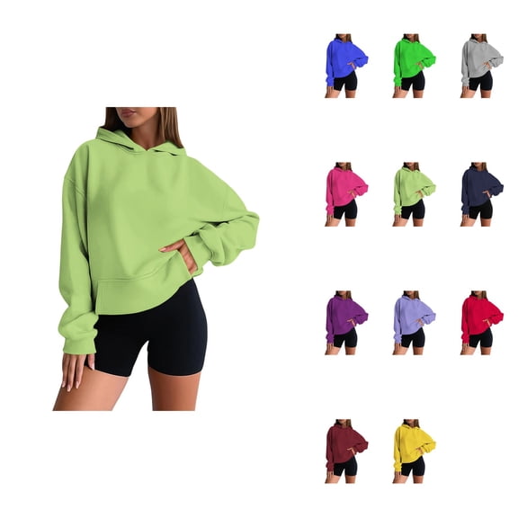 Women's Casual Hooded Sweatshirt – Soft Comfortable Pullover Hoodie with Kangaroo Pocket, Long Sleeve Drop Shoulder Lightweight Loungewear for Everyday Wear