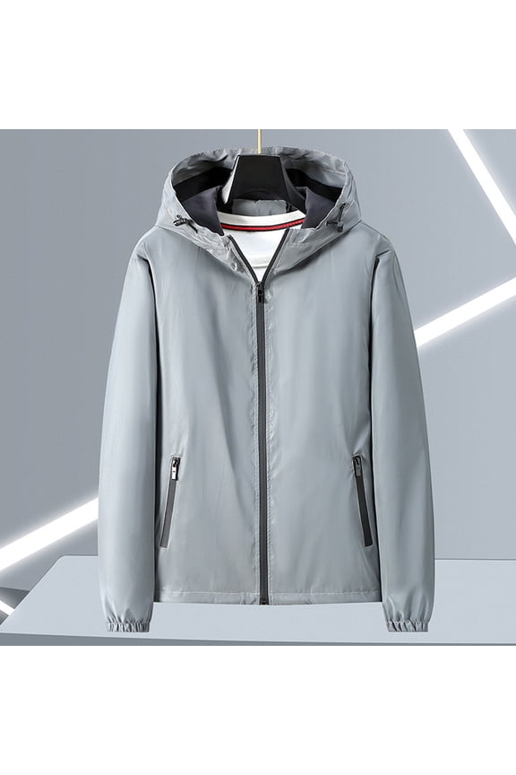 Women's Casual Hooded Zip Up Jacket Lightweight Outdoor Windbreaker For Daily Wear And Vacation Pure Color Glow In The Dark Womens Jackets Fall Womens Short Jackets Casual Womens Jacket plus Size