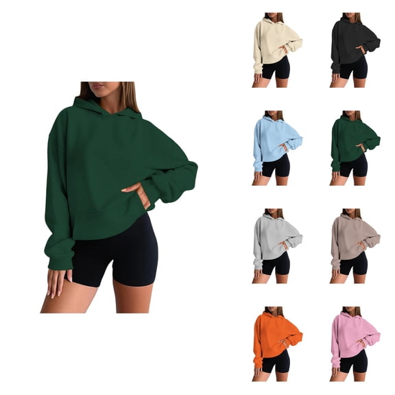 Women's Casual Hoodie, Soft Long Sleeve Pullover Sweatshirt with Kangaroo Pocket and Drop Shoulder Design for Everyday All-Season Wear