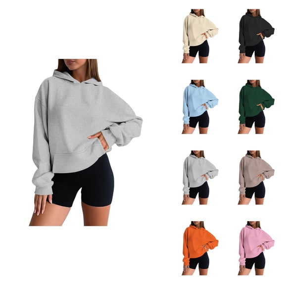 Women's Casual Hoodie, Soft Long Sleeve Pullover Sweatshirt with Kangaroo Pocket and Drop Shoulder Design for Everyday All-Season Wear