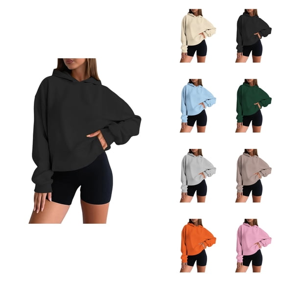 Women's Casual Hoodie, Soft Long Sleeve Pullover Sweatshirt with Kangaroo Pocket and Drop Shoulder Design for Everyday All-Season Wear