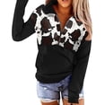 thumbnail image 1 of Women's Casual Hoodies Cow Print Hooded Sweatshirts Fall Long Sleeve Sweaters Pullover Y2k Clothes, 1 of 4