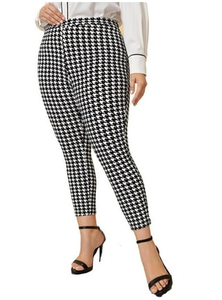 Houndstooth Sports Leggings for Women Printed Hounds Tooth Pattern in  Black, White, Gray, Red Check Pattern Perfect Dressy Workout Gym Pants 