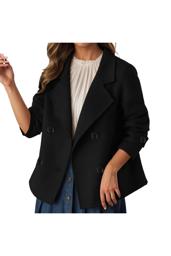 Women's Casual Jacket Double Short Blend Trench for Everyday Wear Suitable Spring and Autumn Outerwear Polished Yet Relaxed Women's Bomber Jacket Casual Coat
