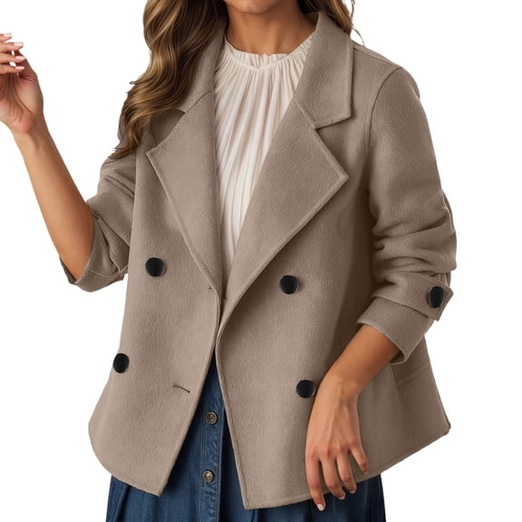 Women's Casual Jacket Double Short Blend Trench for Everyday Wear Suitable Spring and Autumn Outerwear Polished Yet Relaxed Women's Bomber Jacket Casual Coat