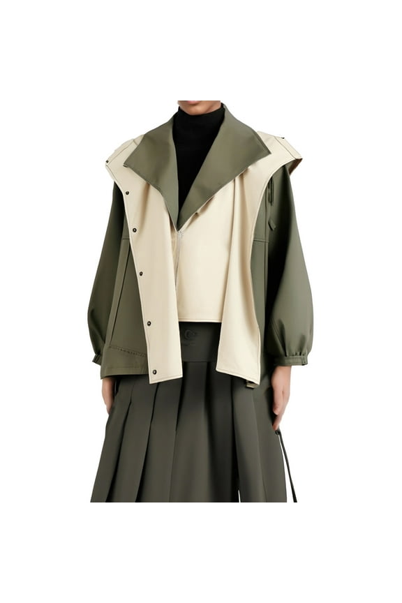 Women's Casual Jacket Korean Style Windbreaker Loose Fit Spring Autumn Outerwear Lightweight Comfortable Fashionable Tops