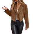 thumbnail image 1 of Women_s Casual Jacket Short Winter Zip Up Stand Collar Slim Fit Outerwear for Everyday Casualwear Women Women's Bomber Jacket Casual Coat, 1 of 6