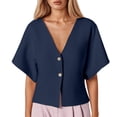 thumbnail image 1 of Women's Casual Jacket for Everyday Wear - Lightweight Short Sleeve V-Neck Knit Sports Jacket for Women Women's Bomber Jacket Casual Coat, 1 of 4