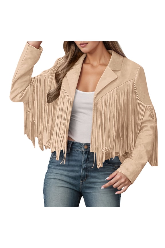 Women's Casual Jackets Short Slim Fit Fringe Coat Classic Outerwear For Daily Fall Winter - Everyday Wearable Outer Layer For Leisure And Travel Women's Bomber Jacket Casual Coat