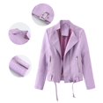 Women's Casual JacketsWomen Fashion Solid Belted Leather Long Sleeve