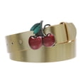 thumbnail image 1 of Women's Casual Jean Belt with Enameled Red Cherry Fruit Western Buckle, 1 of 2