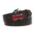 thumbnail image 1 of Women's Casual Jean Belt with Enameled Red Cherry Fruit Western Buckle, 1 of 2