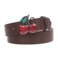 thumbnail image 1 of Women's Casual Jean Belt with Enameled Red Cherry Fruit Western Buckle, 1 of 2