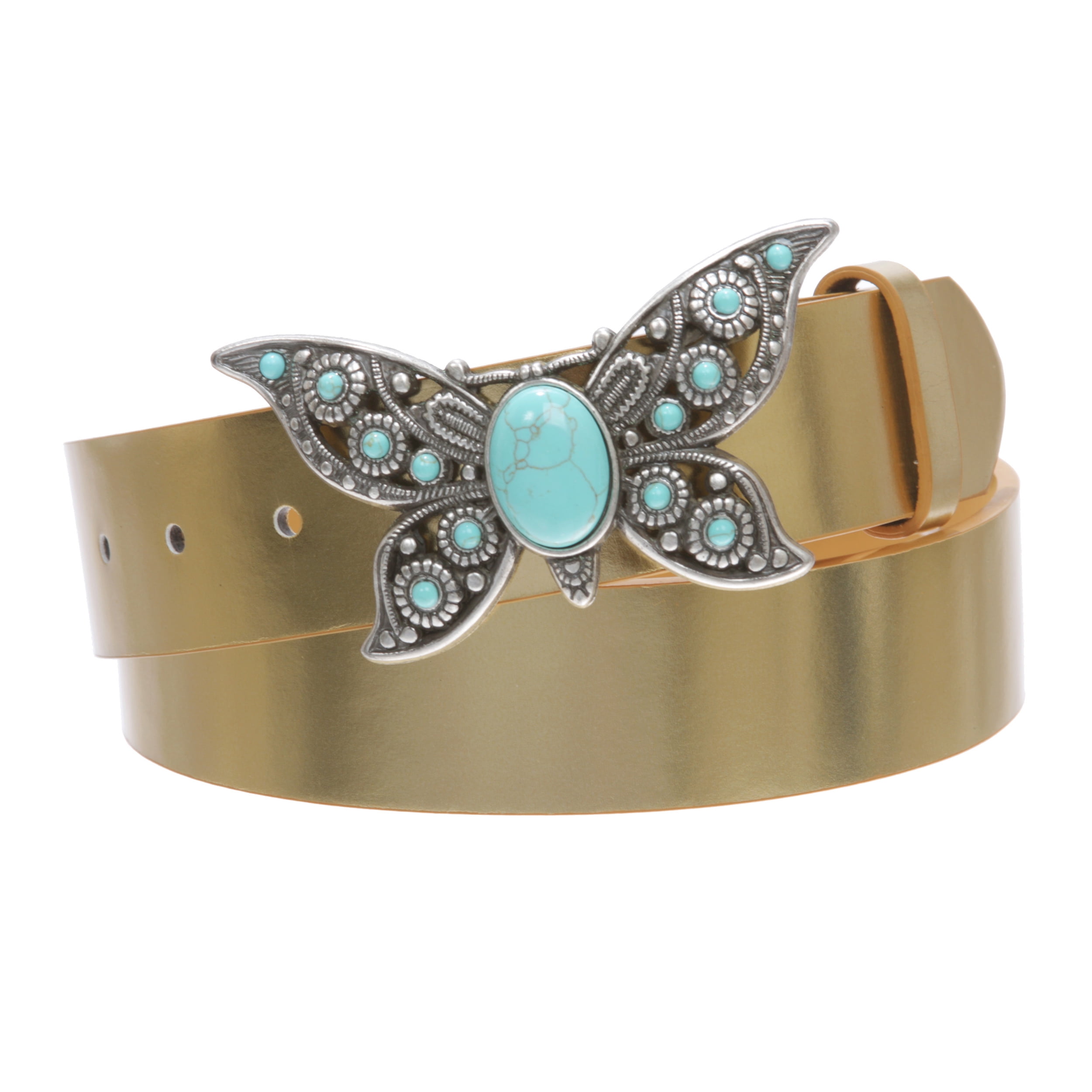 Chic Turquoise Perforated Belt Turquoise belt with silver parachutes - PureAtlanta.com main image 2