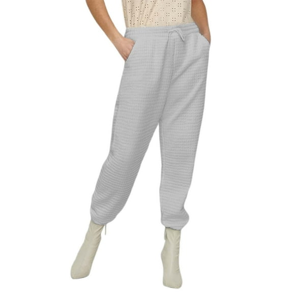 Women's Casual Jogger Pants - Knit Elastic , All-Season Comfort, Polyester Fabric, Versatile for Lounging/Workouts - S-XXL Sizes