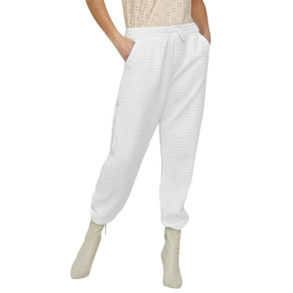 Women's Casual Jogger Pants - Knit Elastic , All-Season Comfort, Polyester Fabric, Versatile for Lounging/Workouts - S-XXL Sizes