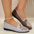 thumbnail image 1 of Women's Casual Knit Rose Embroidery Walking Shoes, Breathable Flat Design with Lightweight Sole and Cushion Comfort, Slip on Sneakers for Daily Wear, 1 of 4