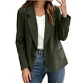 thumbnail image 1 of Women's Casual Lapel Blazer Long Sleeve Single Button Lightweight Work office Blazer Jacket with Pockets Spring Fall Daily Business Outfit Green, 1 of 7