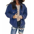 thumbnail image 1 of Women's Casual Lapel Loose Button Down Long Sleeve Corduroy Jacket with Pockets, 1 of 9