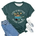 thumbnail image 1 of Women's Casual Letter Print Crew Neck Short Sleeve T-Shirt Comfortable Soft Breathable Fashion Tee Top for Daily Wear, 1 of 1