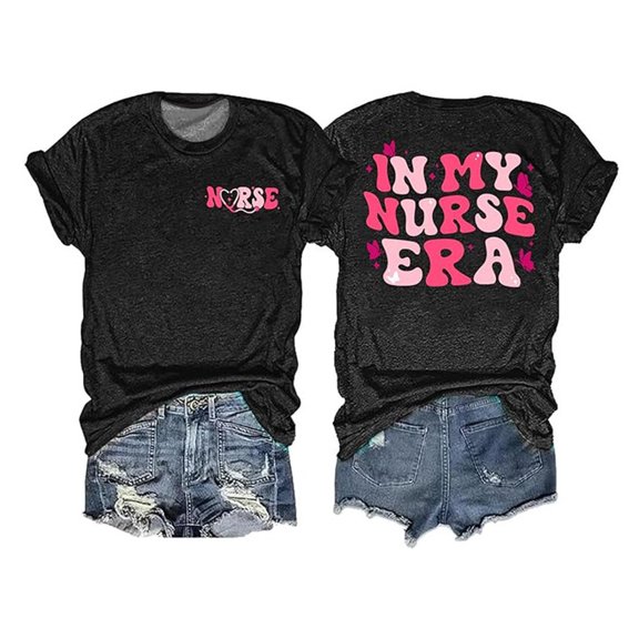 Women's Casual Letter Print Crew Neck Short Sleeve T-Shirt Comfortable Stylish Tee Top for Everyday Wear