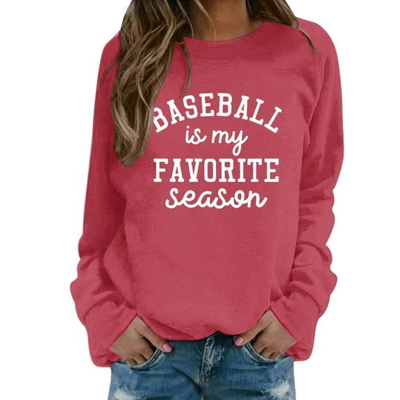 Women's Casual Letter Print Crewneck Long Sleeve Sweatshirt Top for Comfortable Daily Wear in Fall and Winter