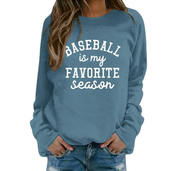 Women's Casual Letter Print Crewneck Long Sleeve Sweatshirt Top for Comfortable Daily Wear in Fall and Winter