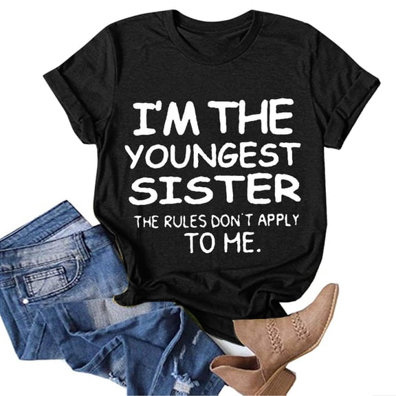 Women's Casual Letter Print Short Sleeve TShirt Top Ladies Workout Compression Shirt Woman Ladies T Shirts for Women Summer Sports Women Womens Athletic Clothes Long Sleeve Shirt Women plus Women