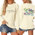 thumbnail image 1 of Women's Casual Letter Printed Long Sleeved Hoodie Without A Hat Zip up Ladies Zip Front Sweatshirts Fuzzy Pullover Women Color Blouse Knit Sweatshirt Athletic Jacket Full Zip Juniors Sweatshirts, 1 of 3