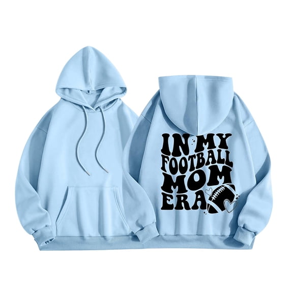 Women's Casual Lightweight Long Sleeve Hoodie Sweatshirt Letter Graphic Printed Pullover Football Blouse Comfortable Stylish