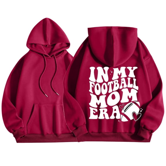 Women's Casual Lightweight Long Sleeve Hoodie Sweatshirt Letter Graphic Printed Pullover Football Blouse Comfortable Stylish