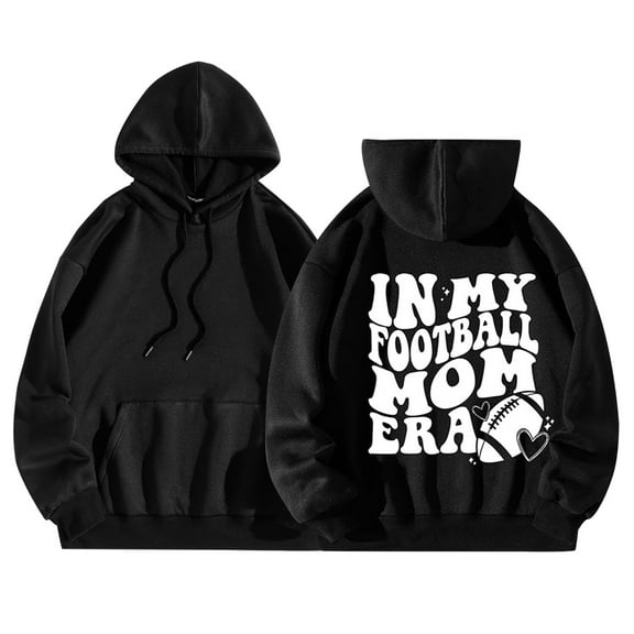 Women's Casual Lightweight Long Sleeve Hoodie Sweatshirt Letter Graphic Printed Pullover Football Blouse Comfortable Stylish