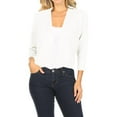 thumbnail image 1 of Women's Casual Lightweight Long Sleeves Open Front Office Wear Bolero Solid Cardigan, 1 of 5
