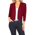 thumbnail image 1 of Women's Casual Lightweight Long Sleeves Open Front Office Wear Bolero Solid Cardigan, 1 of 5
