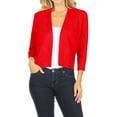 thumbnail image 1 of Women's Casual Lightweight Long Sleeves Open Front Office Wear Bolero Solid Cardigan, 1 of 5